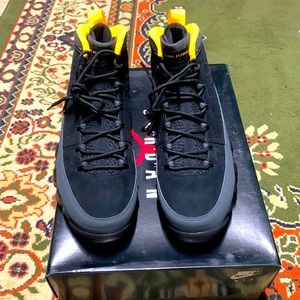 Black/charcoal/ yellow retro Jordan’s 9(no original box ,was damaged in transit)
